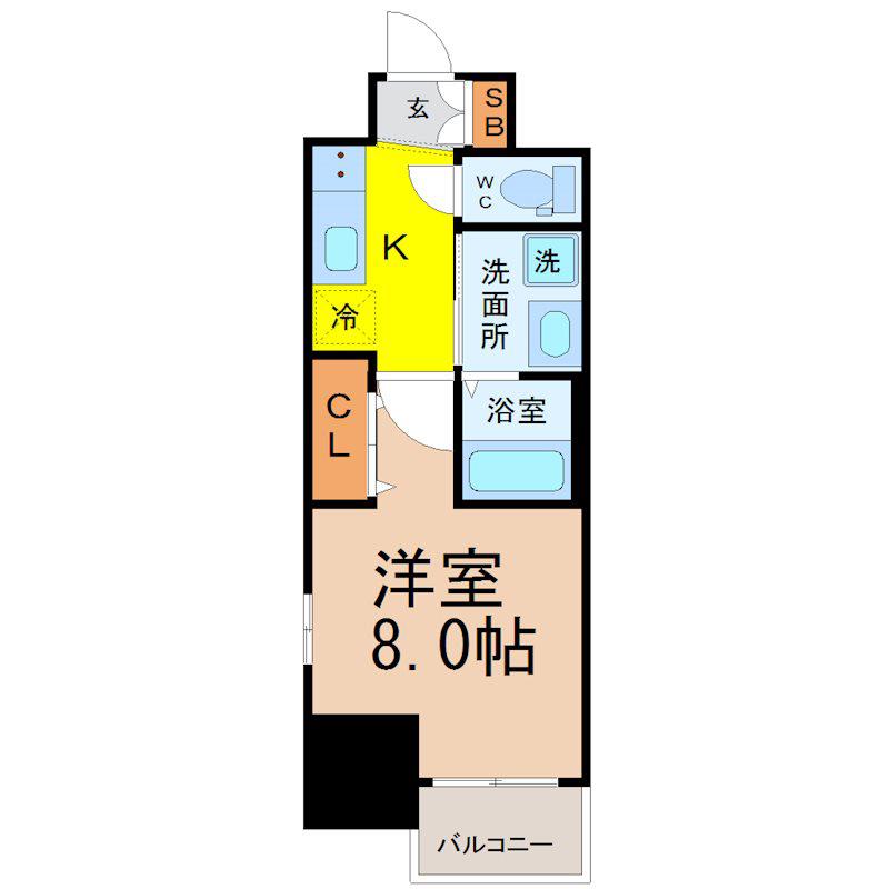 エステムコート名古屋今池アーバンゲート(1K/15階)の間取り写真