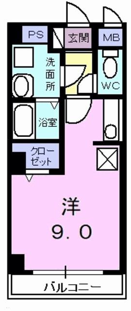 クレスト20(ワンルーム/3階)の間取り写真