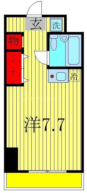 ドミール柏(ワンルーム/7階)の間取り写真