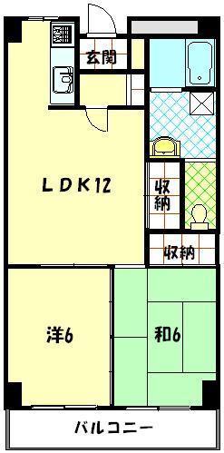 コリーナ島(2LDK/6階)の間取り写真