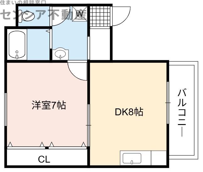 グランツ鴫野東(1LDK/3階)の間取り写真