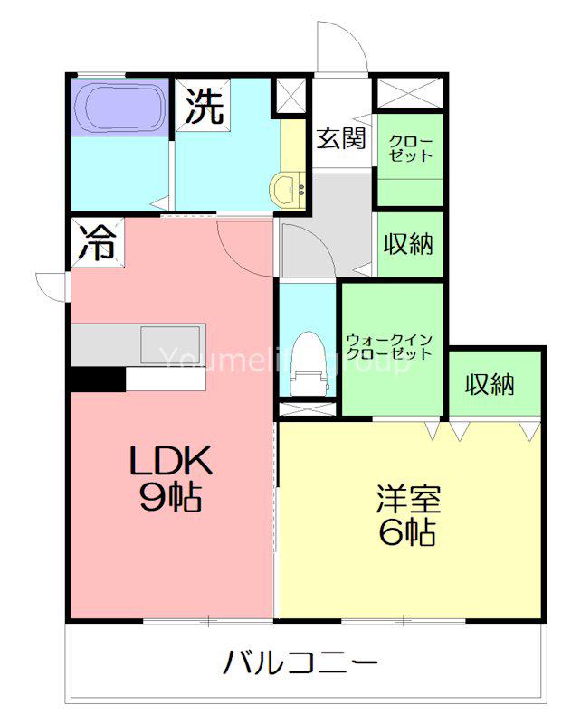ミルフルール II(1LDK/1階)の間取り写真
