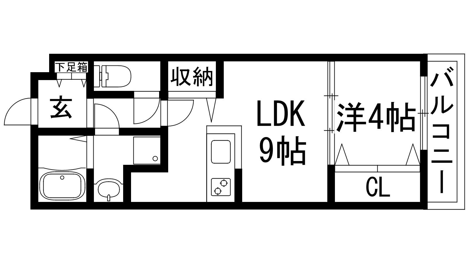 ジェイドパレス小花(1LDK/3階)の間取り写真