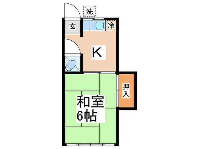 杉山荘(1K/2階)の間取り写真