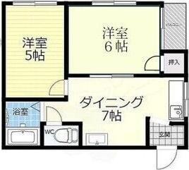 レジデンス三津屋(2DK/3階)の間取り写真