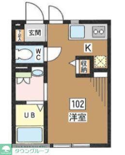 ベルーガ下北沢(1K/1階)の間取り写真