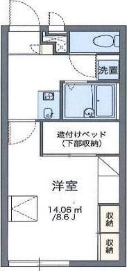 シティライフ保城II(1K/2階)の間取り写真