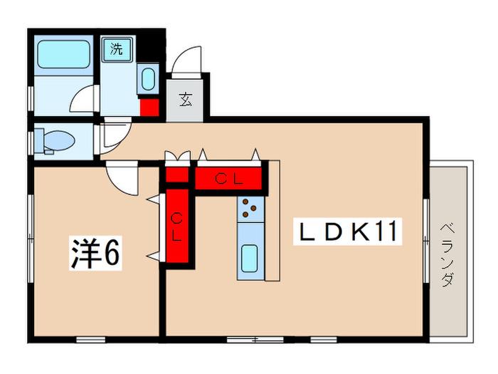 MYコーポ(1LDK/3階)の間取り写真