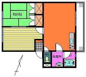 Mホース(2LDK/3階)の間取り写真