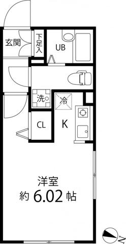 BRANCHE笹塚(ワンルーム/4階)の間取り写真