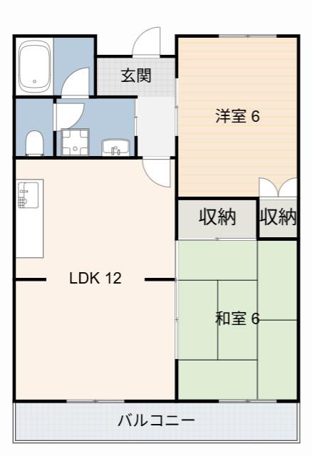 オアシスコート(2LDK/1階)の間取り写真