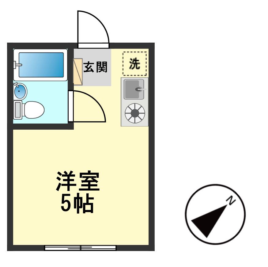 アローシャインIII(ワンルーム/2階)の間取り写真