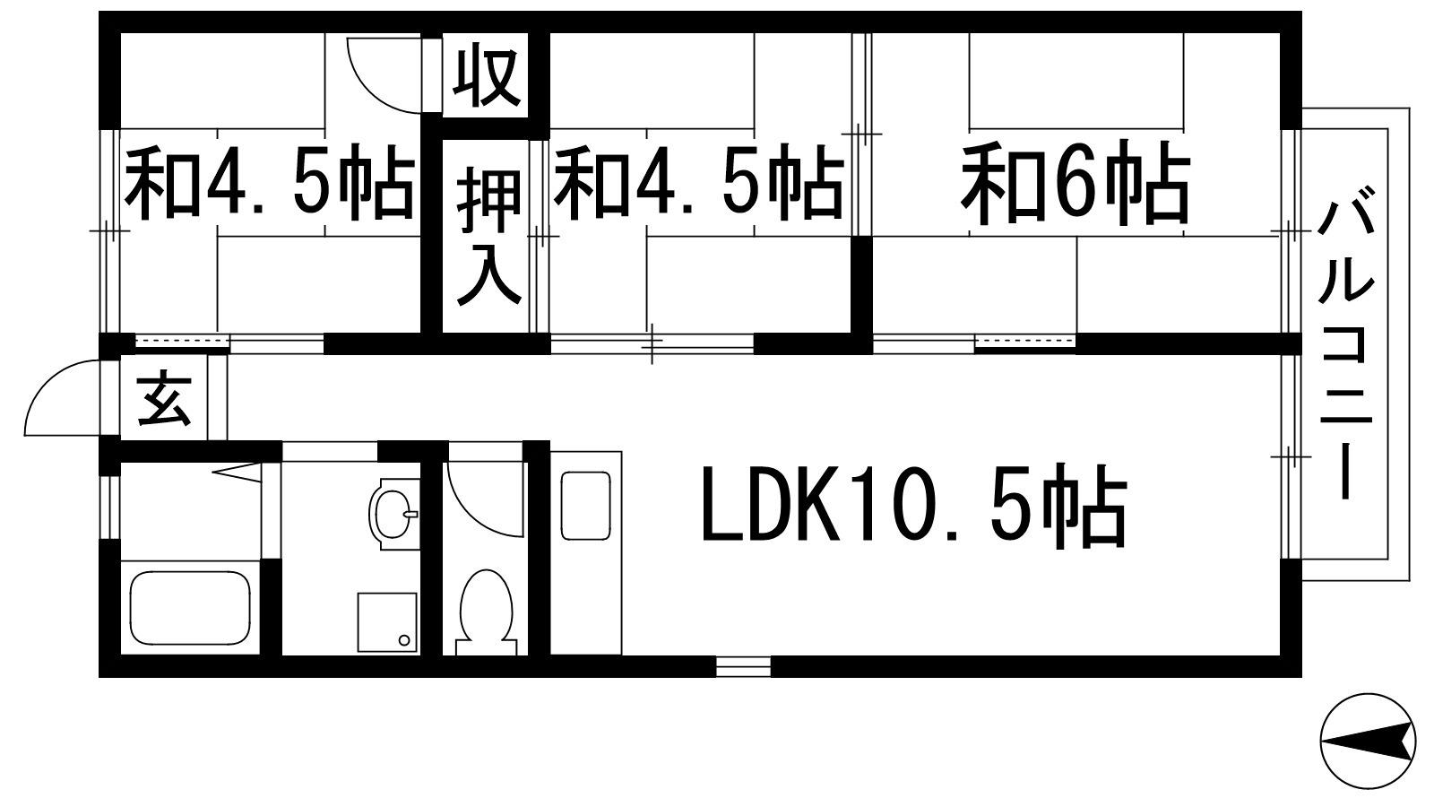 プレジール村上(3LDK/2階)の間取り写真