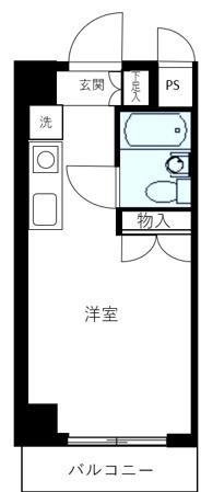 アルカサール鶴見中央(ワンルーム/2階)の間取り写真