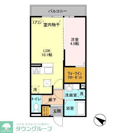 コンフォールドミール北松戸(1LDK/1階)の間取り写真