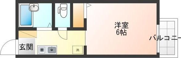 パークサイド五才美B棟(1K/2階)の間取り写真