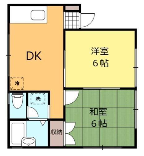 グリーンテラスOC(2DK/2階)の間取り写真
