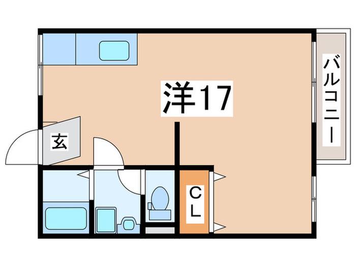 リバーハイツ西昆陽イースト(ワンルーム/2階)の間取り写真