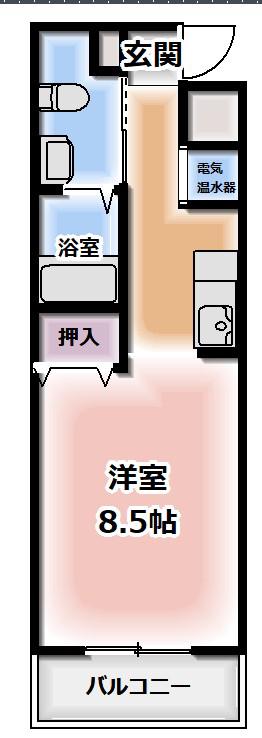 アートグレイス(1K/2階)の間取り写真
