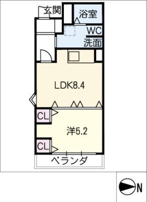 サンデーヒルズ(1LDK/3階)の間取り写真