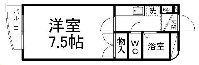 セクターズコート(1K/3階)の間取り写真