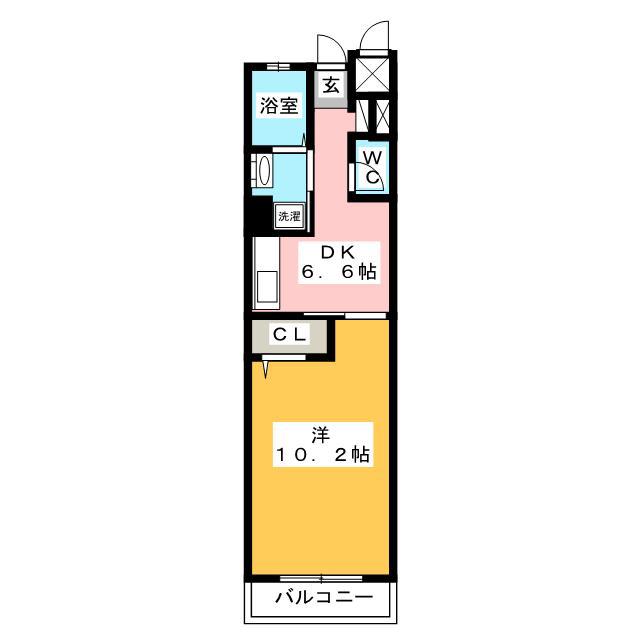 CASA日吉(1DK/1階)の間取り写真