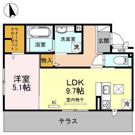 グレイスコート藤(1LDK/1階)の間取り写真