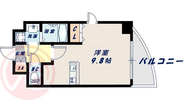 アーデンタワー西本町(ワンルーム/11階)の間取り写真