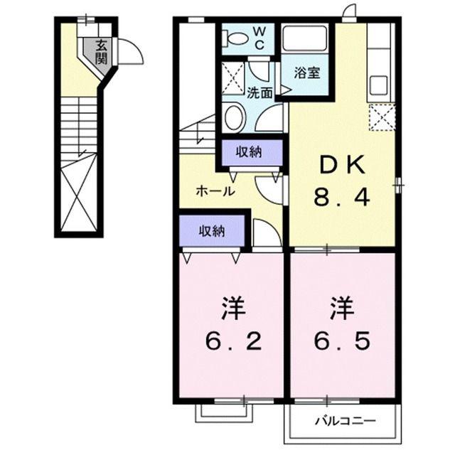 サンライトパレス(2DK/2階)の間取り写真
