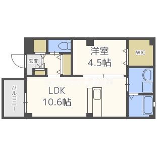 RESIDENCE高千穂(1LDK/3階)の間取り写真
