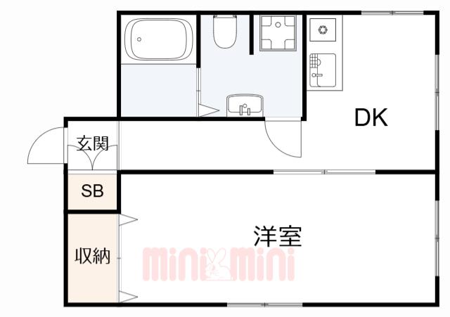 荒田文化(1DK/3階)の間取り写真
