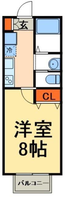キャメルおおたかの森(1K/1階)の間取り写真
