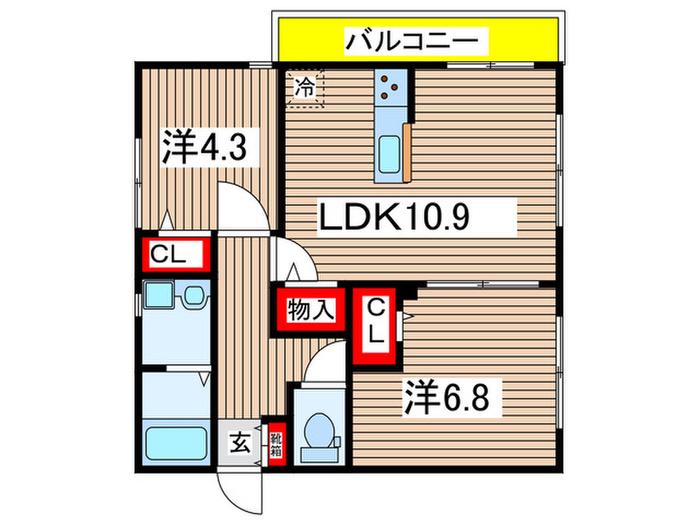 LEGACISTA(2LDK/1階)の間取り写真