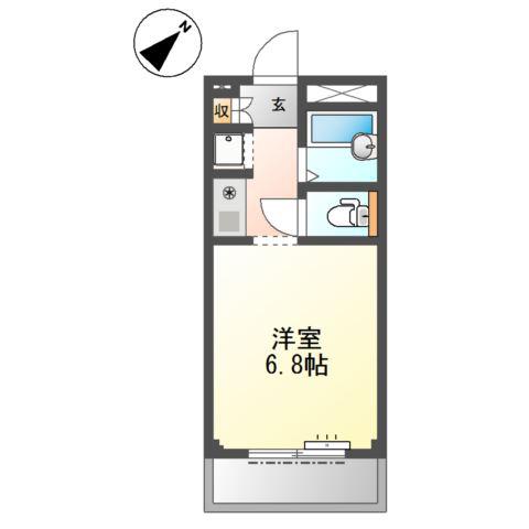 MATSUKAZE(ワンルーム/1階)の間取り写真