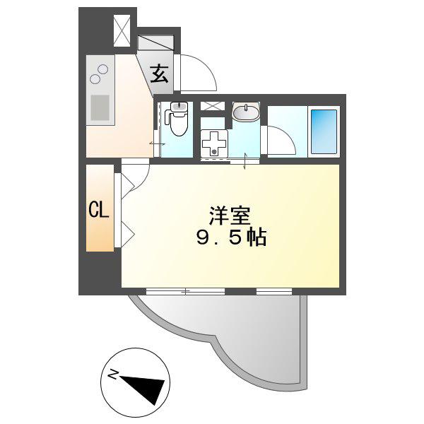 CANON OOSU(1K/5階)の間取り写真