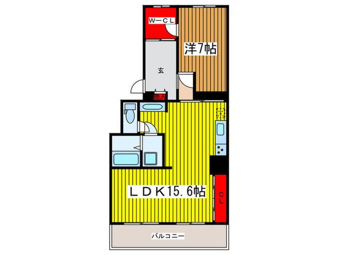 アールリエット浦和常盤A棟(1LDK/3階)の間取り写真
