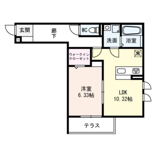 CASA SERENO(1LDK/2階)の間取り写真