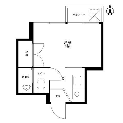 益谷ハイツ(1K/3階)の間取り写真