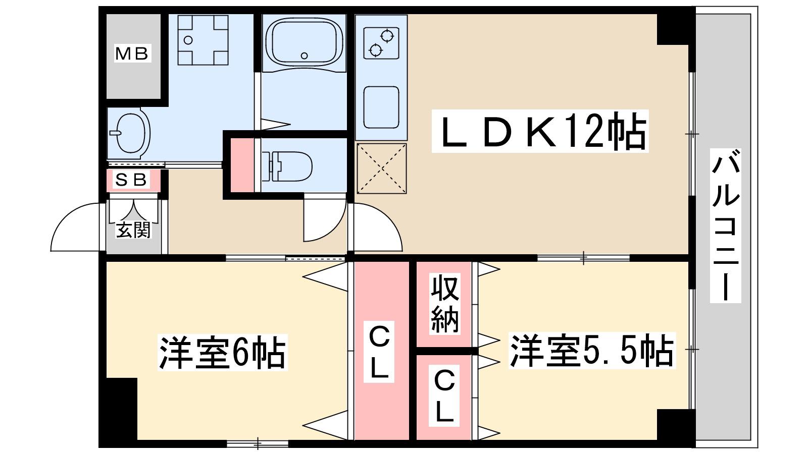 新大阪パークハイツ(2LDK/7階)の間取り写真
