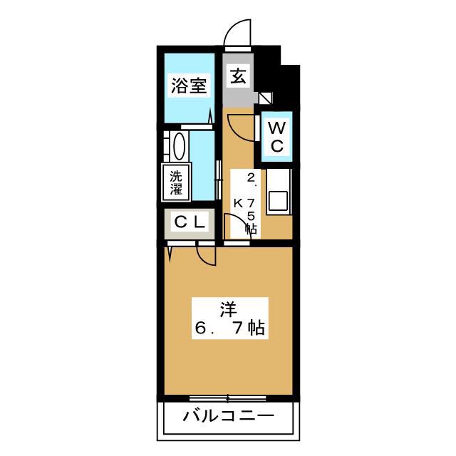 ロンラヴァン(1K/2階)の間取り写真