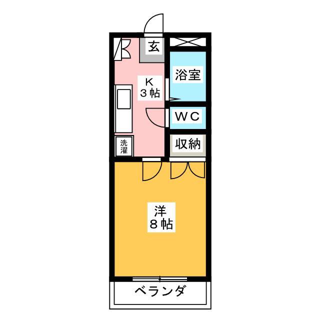 エルマサルト(1K/2階)の間取り写真
