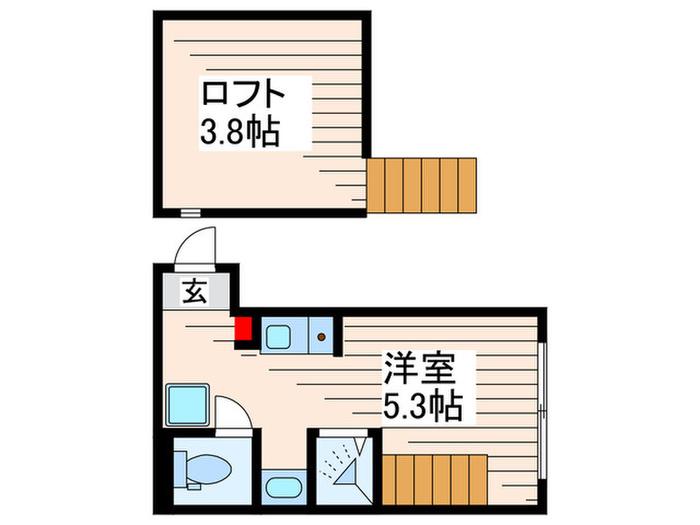 ハーモニーテラス西葛西(ワンルーム/2階)の間取り写真