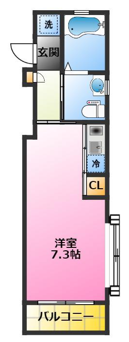 ARTE元住吉(1K/2階)の間取り写真