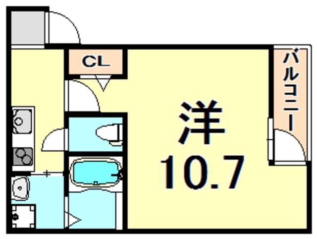 フジパレス長洲本通3番館(1K/1階)の間取り写真