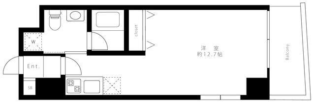 リヴィエールキワ(ワンルーム/3階)の間取り写真