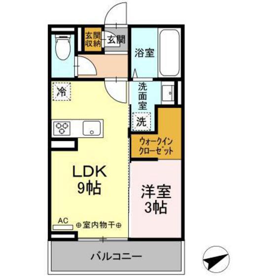 ハイアークF(1LDK/2階)の間取り写真