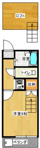 エクセレンス西川田(1K/1階)の間取り写真