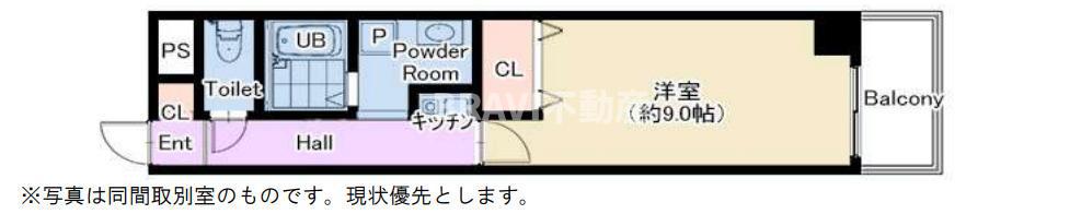リバーライズ谷町4(1K/8階)の間取り写真
