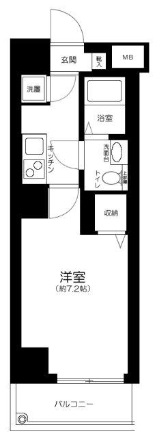 レグラス荏原中延(1K/9階)の間取り写真
