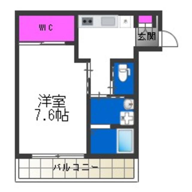 ROYAL RESIDENCE 万代東(1K/2階)の間取り写真